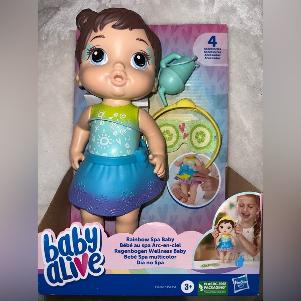 Baby Alive Kids Rainbow Spa Baby Doll NEW